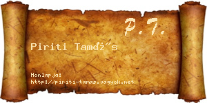 Piriti Tamás névjegykártya